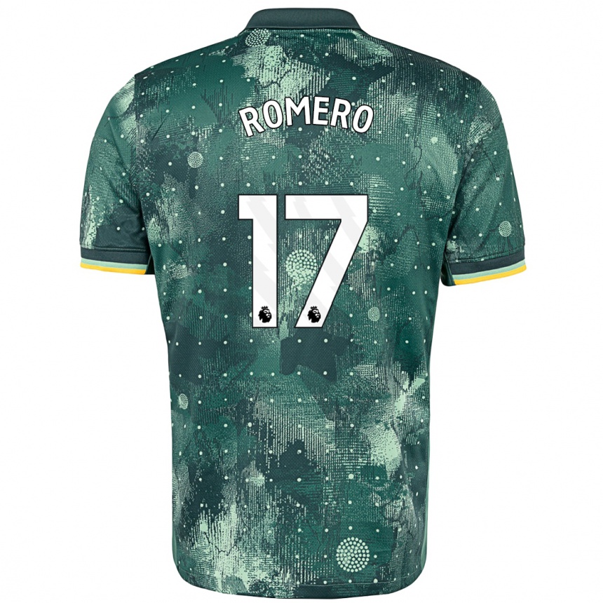 Niño Fútbol Camiseta Cristian Romero #17 Verde Menta Equipación Tercera 2024/25 México