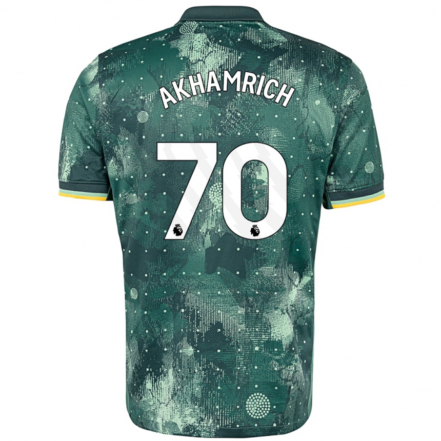 Niño Fútbol Camiseta Yusuf Akhamrich #70 Verde Menta Equipación Tercera 2024/25 México