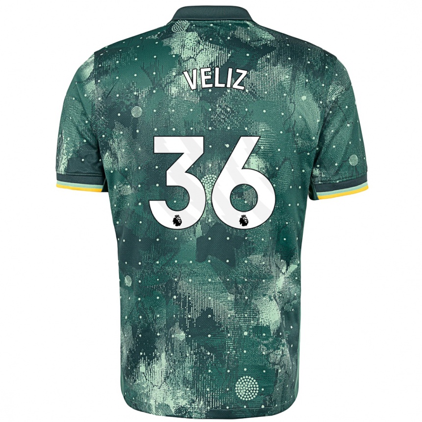 Niño Fútbol Camiseta Alejo Véliz #36 Verde Menta Equipación Tercera 2024/25 México