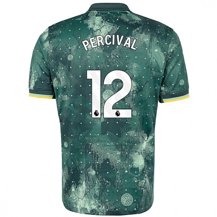 Niño Fútbol Camiseta Ria Percival #12 Verde Menta Equipación Tercera 2024/25 México