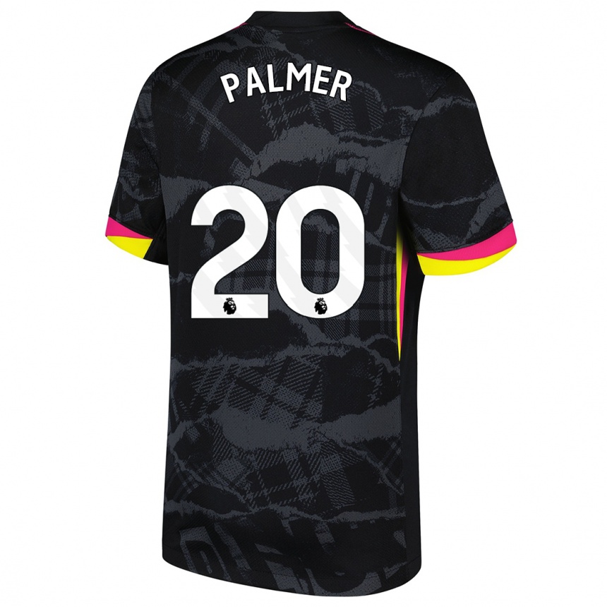 Niño Fútbol Camiseta Cole Palmer #20 Negro Rosa Equipación Tercera 2024/25 México