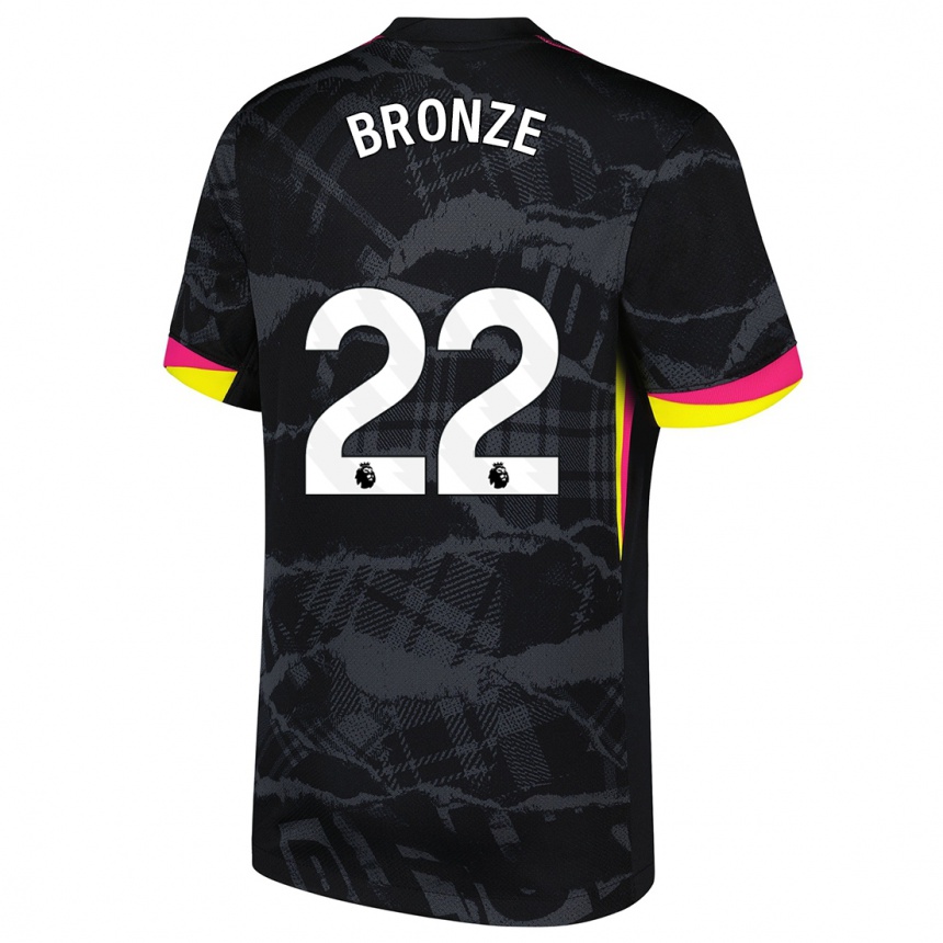 Niño Fútbol Camiseta Lucy Bronze #22 Negro Rosa Equipación Tercera 2024/25 México