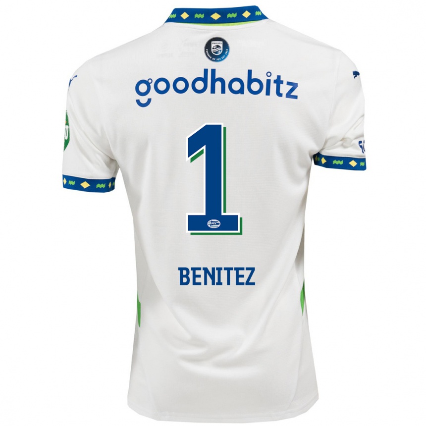 Niño Fútbol Camiseta Walter Benítez #1 Blanco Azul Oscuro Equipación Tercera 2024/25 México