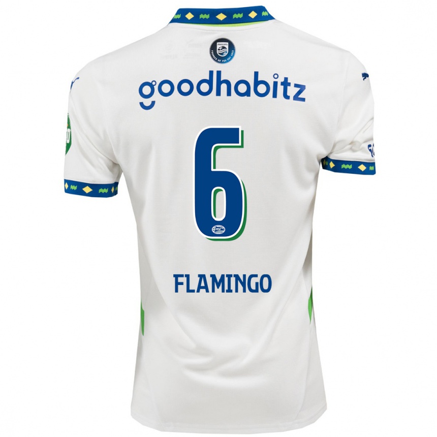 Niño Fútbol Camiseta Ryan Flamingo #6 Blanco Azul Oscuro Equipación Tercera 2024/25 México