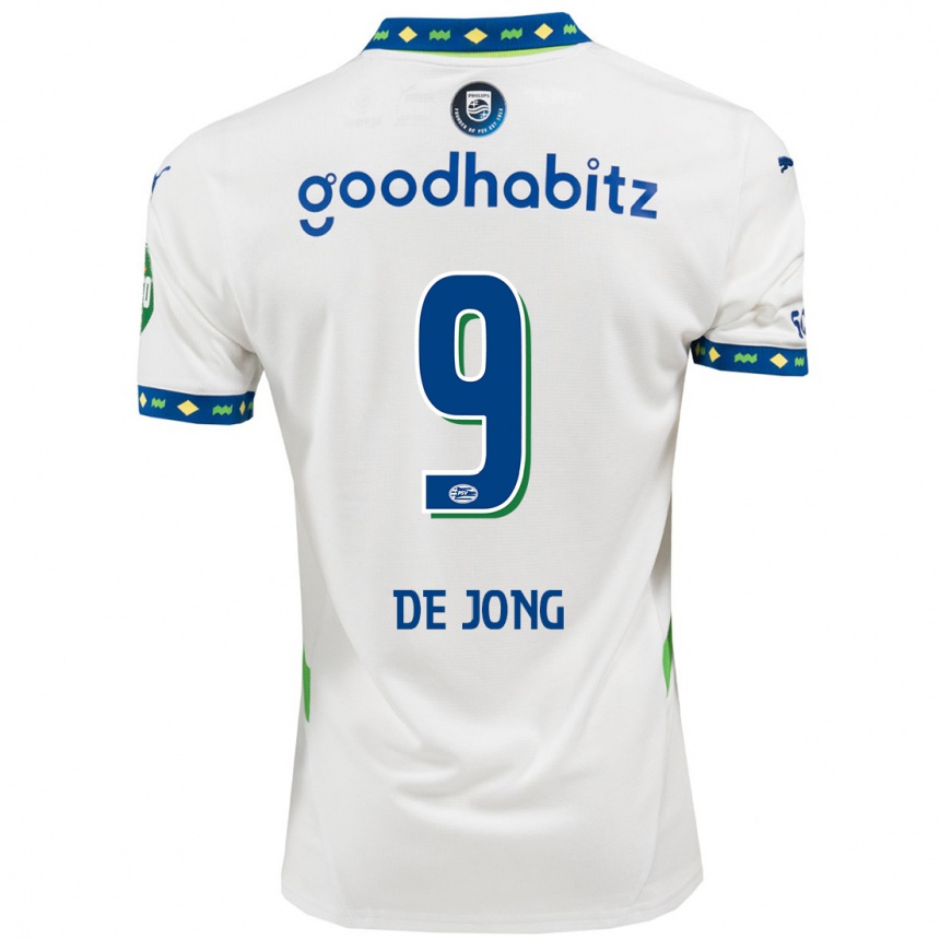 Niño Fútbol Camiseta Luuk De Jong #9 Blanco Azul Oscuro Equipación Tercera 2024/25 México