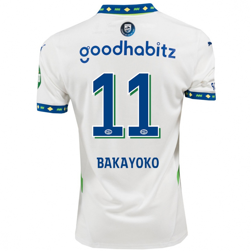 Niño Fútbol Camiseta Johan Bakayoko #11 Blanco Azul Oscuro Equipación Tercera 2024/25 México