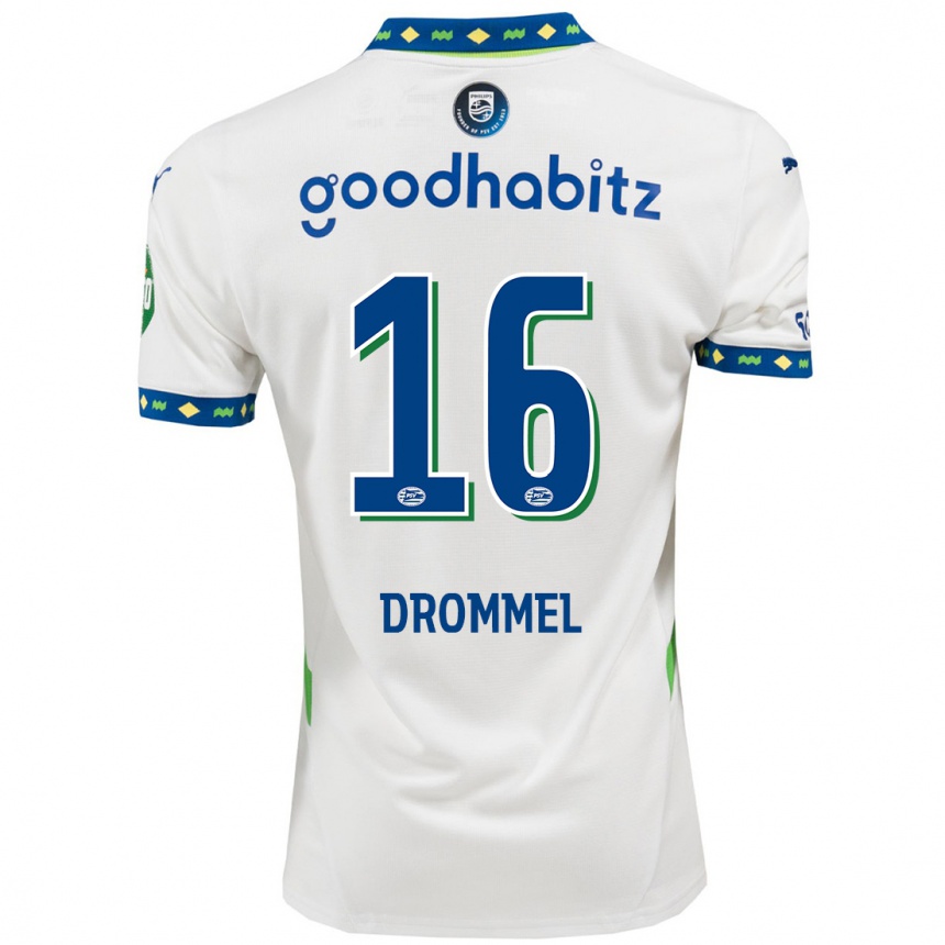 Niño Fútbol Camiseta Joël Drommel #16 Blanco Azul Oscuro Equipación Tercera 2024/25 México