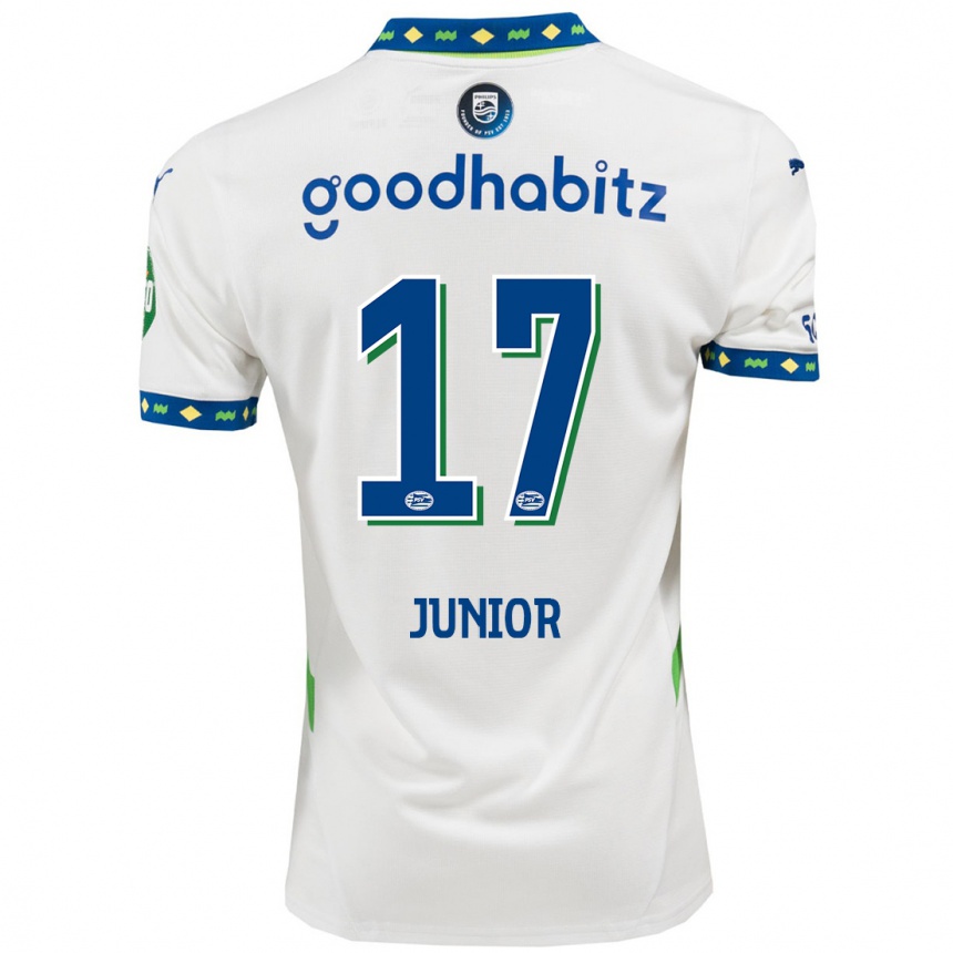 Niño Fútbol Camiseta Mauro Júnior #17 Blanco Azul Oscuro Equipación Tercera 2024/25 México