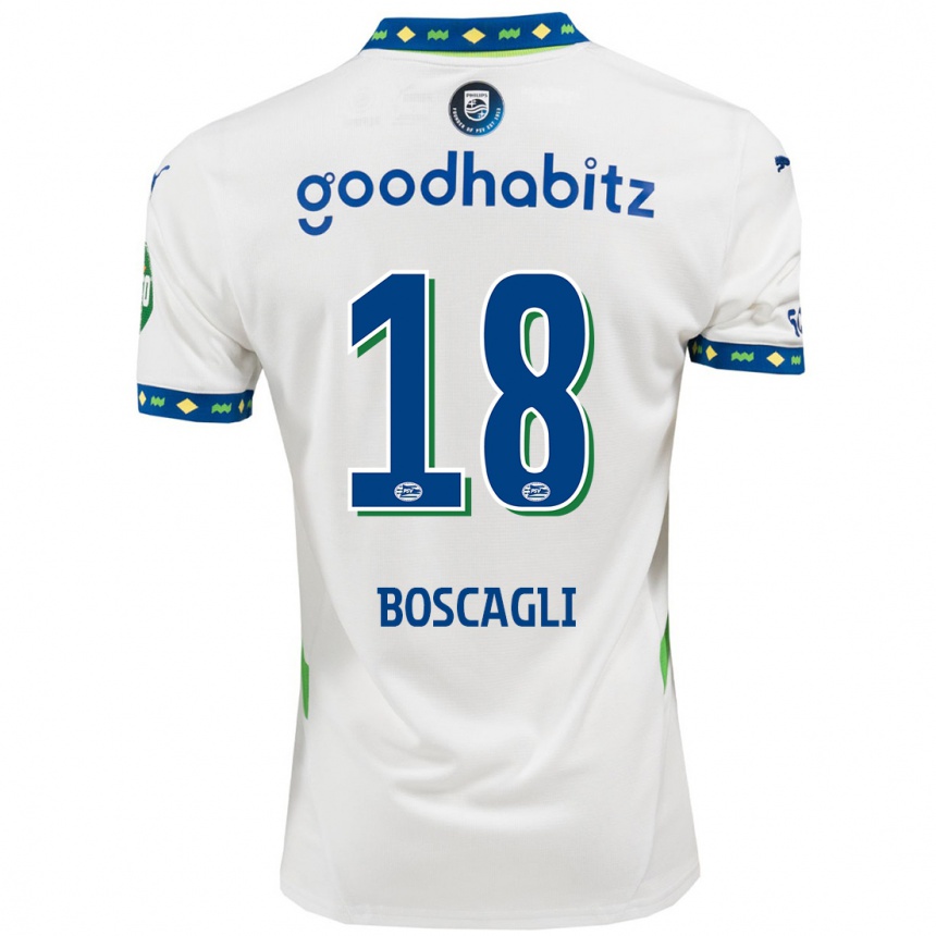 Niño Fútbol Camiseta Olivier Boscagli #18 Blanco Azul Oscuro Equipación Tercera 2024/25 México