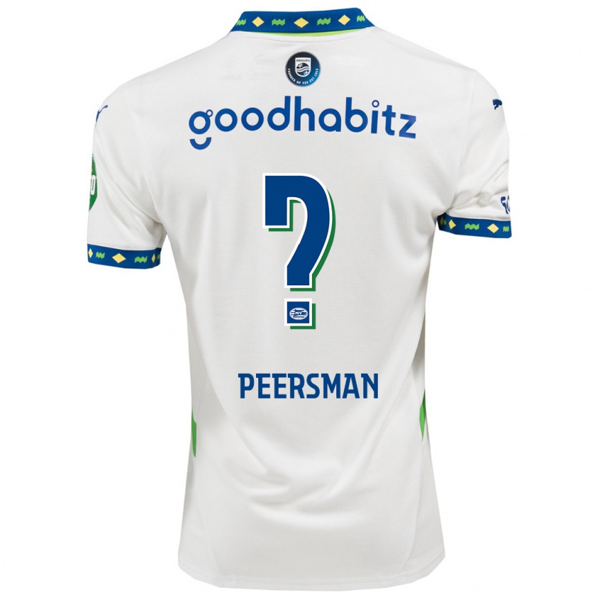 Niño Fútbol Camiseta Kjell Peersman #0 Blanco Azul Oscuro Equipación Tercera 2024/25 México