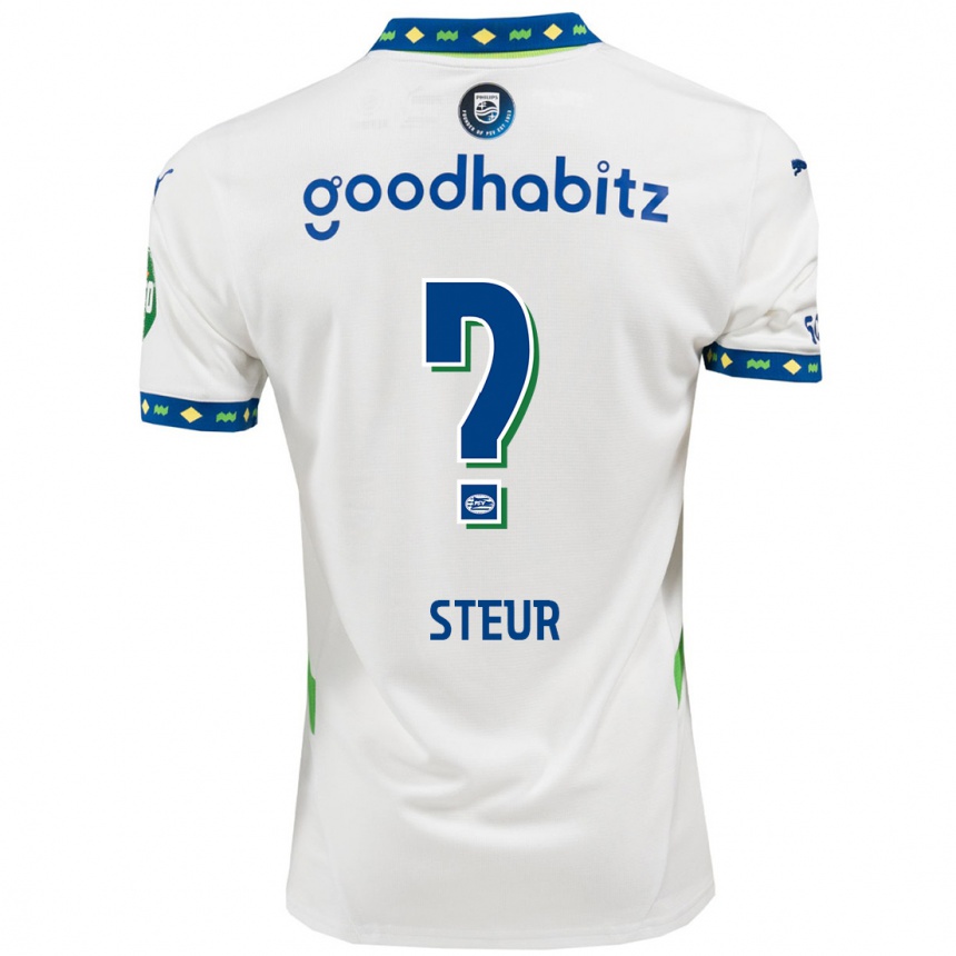 Niño Fútbol Camiseta Roy Steur #0 Blanco Azul Oscuro Equipación Tercera 2024/25 México