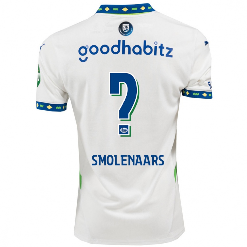 Niño Fútbol Camiseta Tijn Smolenaars #0 Blanco Azul Oscuro Equipación Tercera 2024/25 México