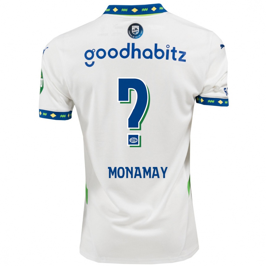 Niño Fútbol Camiseta Madi Monamay #0 Blanco Azul Oscuro Equipación Tercera 2024/25 México