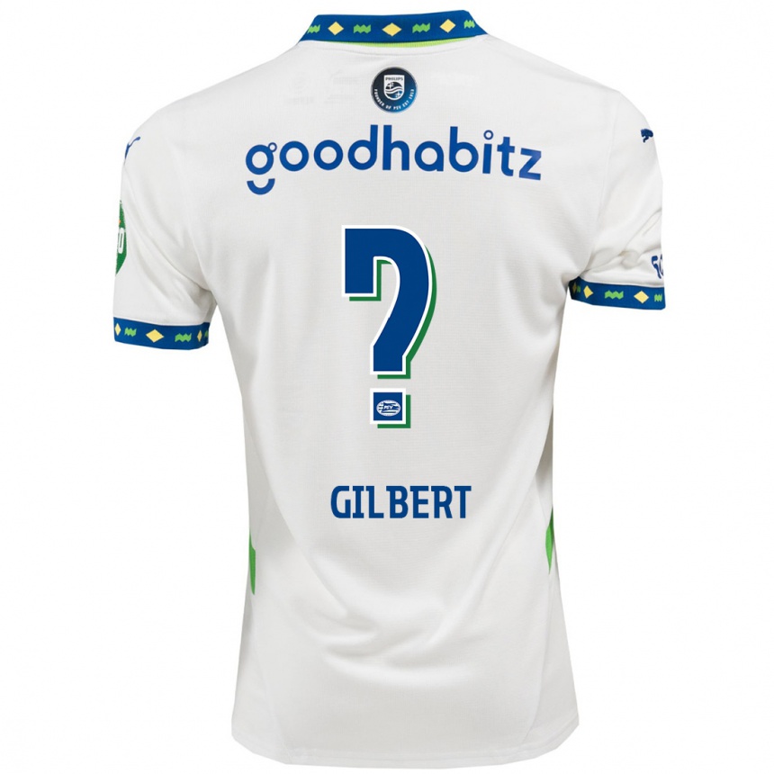 Niño Fútbol Camiseta Dantaye Gilbert #0 Blanco Azul Oscuro Equipación Tercera 2024/25 México