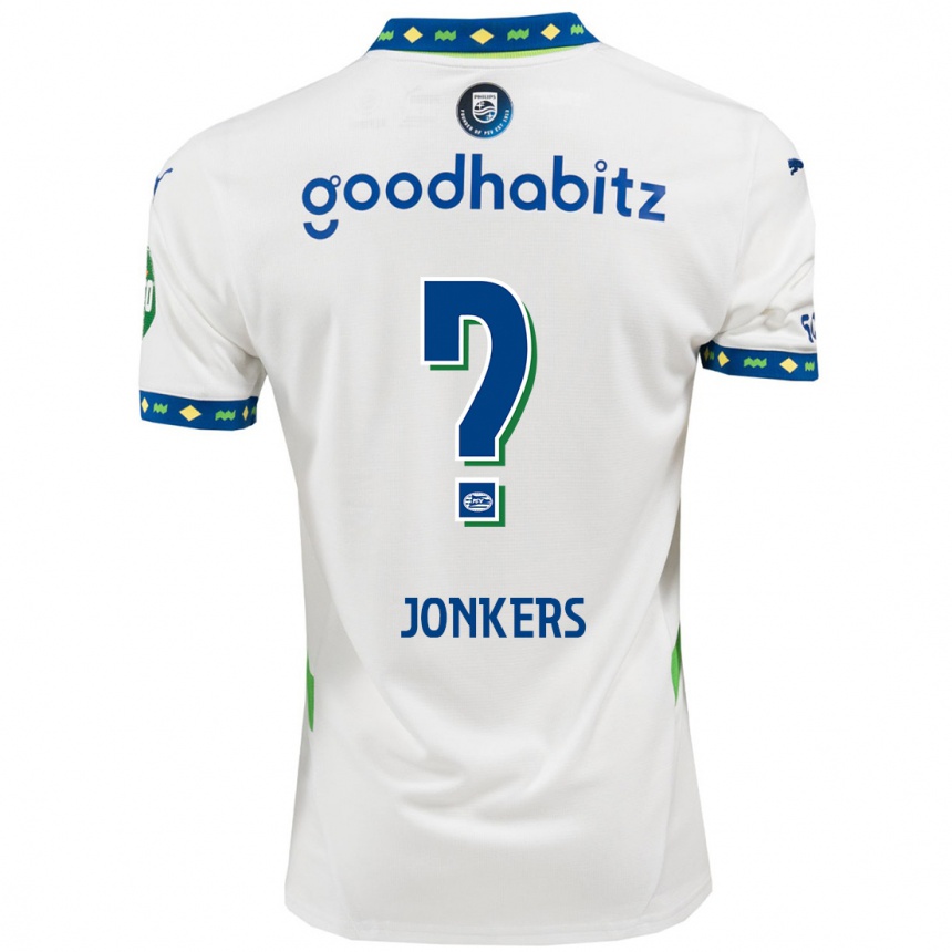 Niño Fútbol Camiseta Brent Jonkers #0 Blanco Azul Oscuro Equipación Tercera 2024/25 México