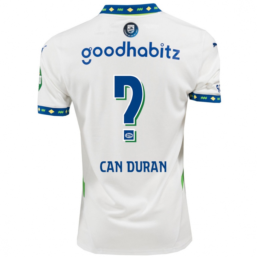 Niño Fútbol Camiseta Emre Can Duran #0 Blanco Azul Oscuro Equipación Tercera 2024/25 México