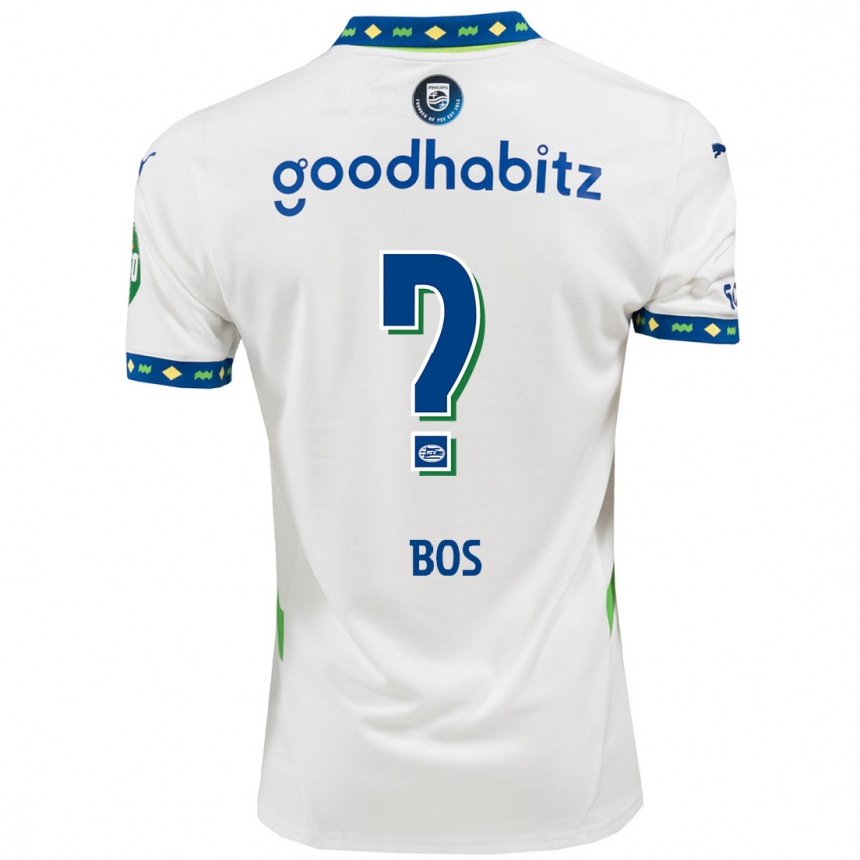 Niño Fútbol Camiseta Floris Bos #0 Blanco Azul Oscuro Equipación Tercera 2024/25 México