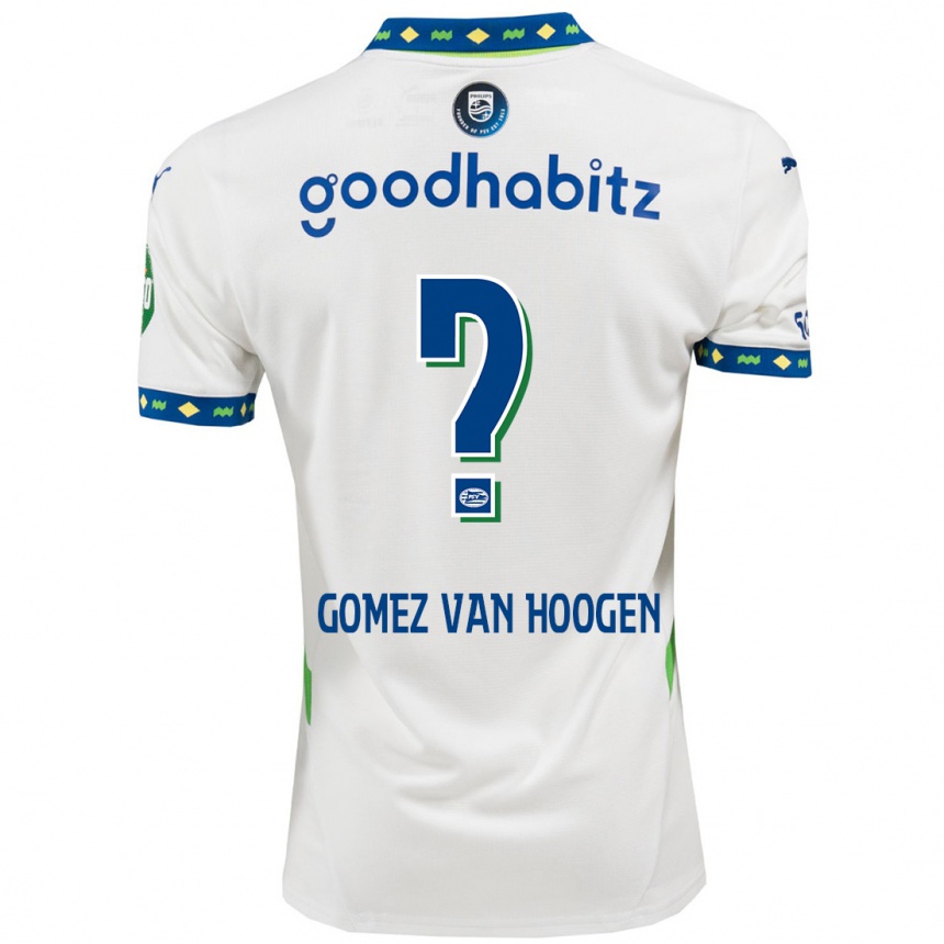 Niño Fútbol Camiseta Samuel Gomez Van Hoogen #0 Blanco Azul Oscuro Equipación Tercera 2024/25 México