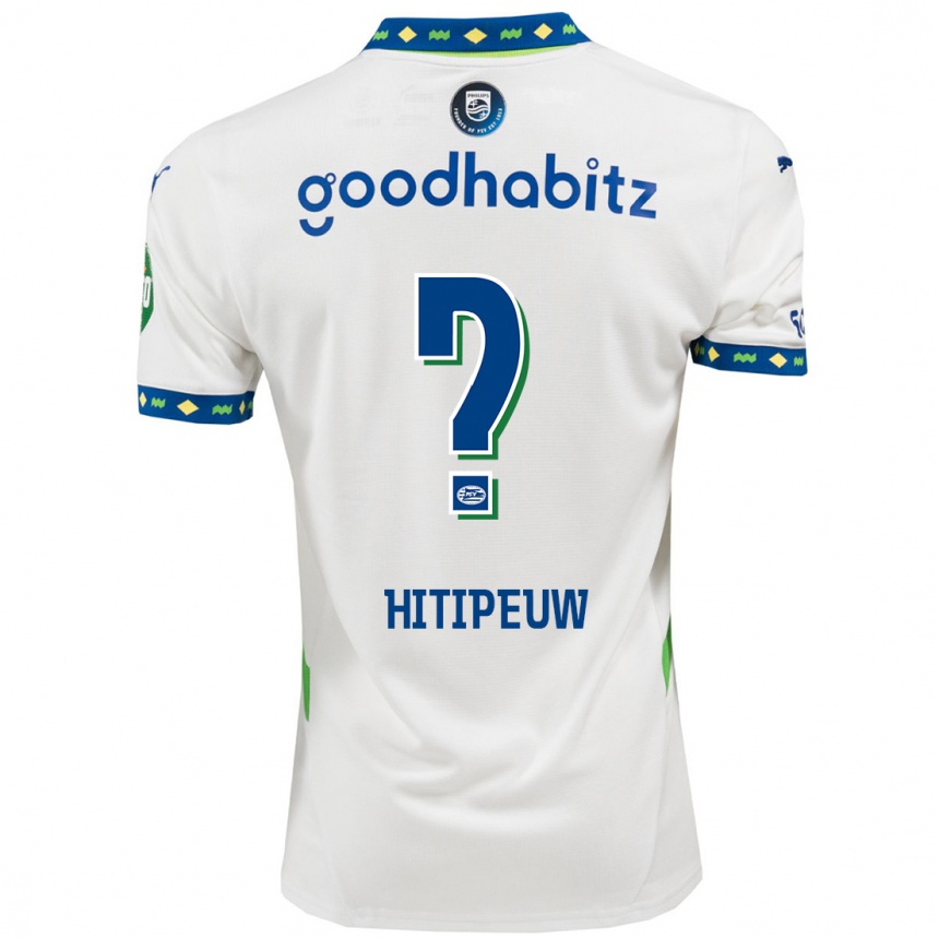 Niño Fútbol Camiseta Thaliro Hitipeuw #0 Blanco Azul Oscuro Equipación Tercera 2024/25 México