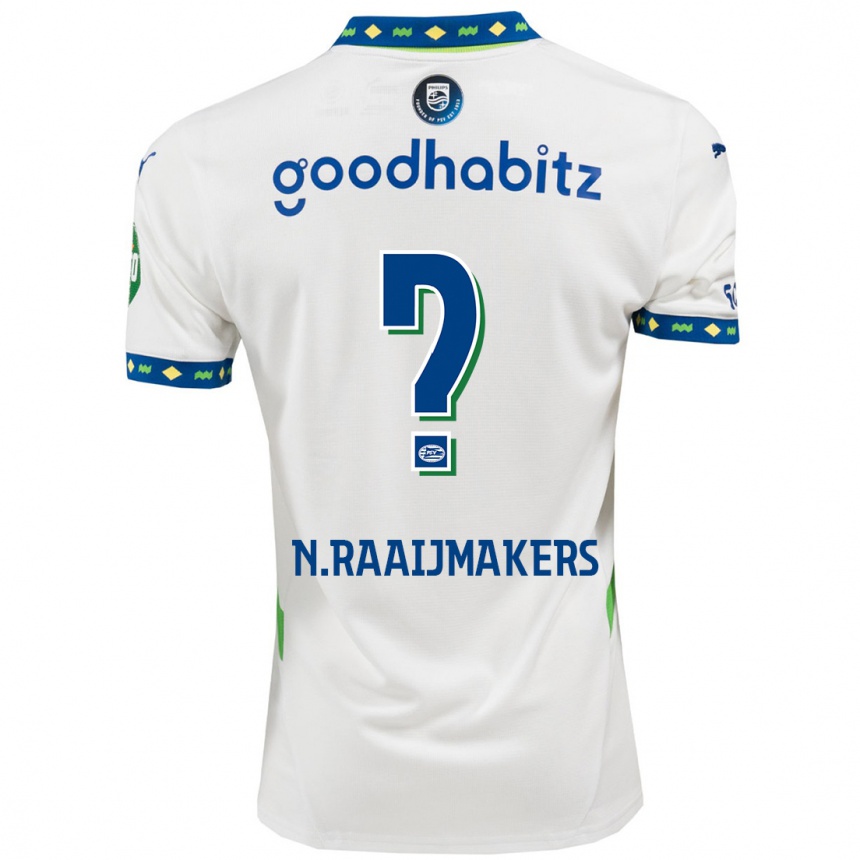 Niño Fútbol Camiseta Niels Raaijmakers #0 Blanco Azul Oscuro Equipación Tercera 2024/25 México