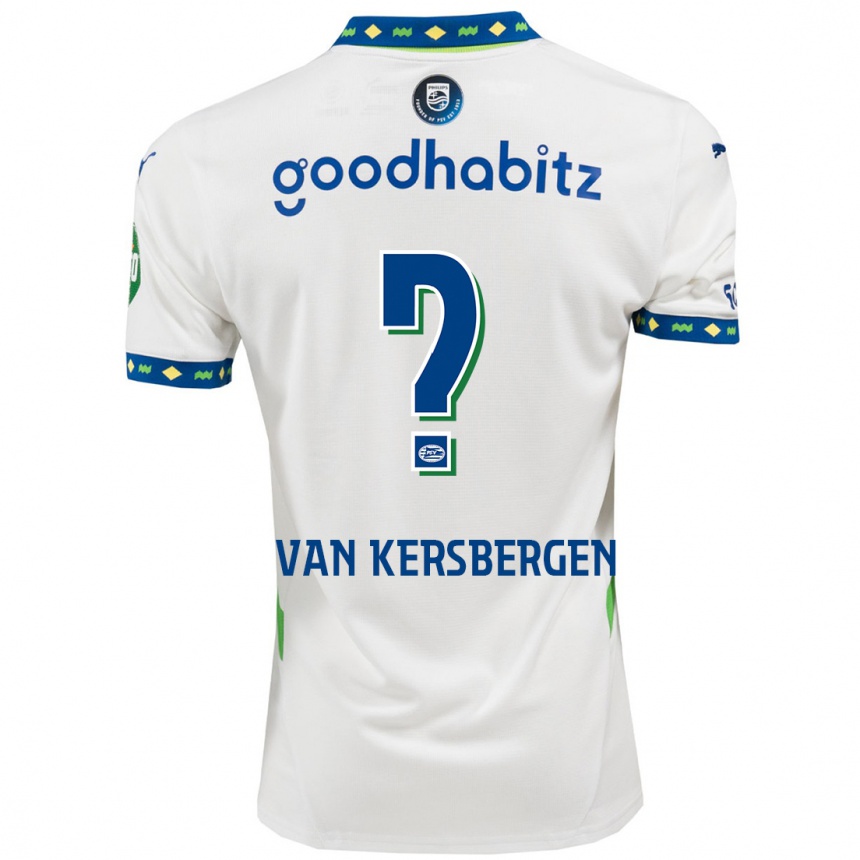 Niño Fútbol Camiseta Sander Van Kersbergen #0 Blanco Azul Oscuro Equipación Tercera 2024/25 México