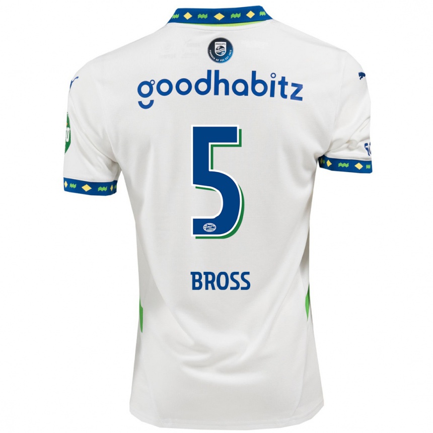 Niño Fútbol Camiseta Melanie Bross #5 Blanco Azul Oscuro Equipación Tercera 2024/25 México