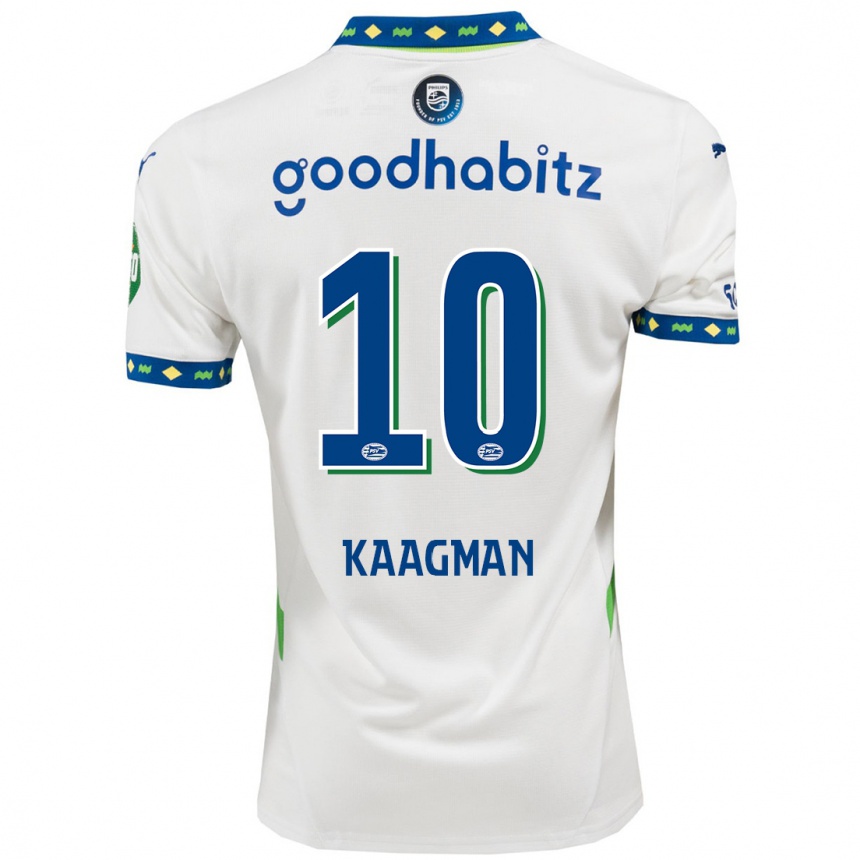 Niño Fútbol Camiseta Inessa Kaagman #10 Blanco Azul Oscuro Equipación Tercera 2024/25 México