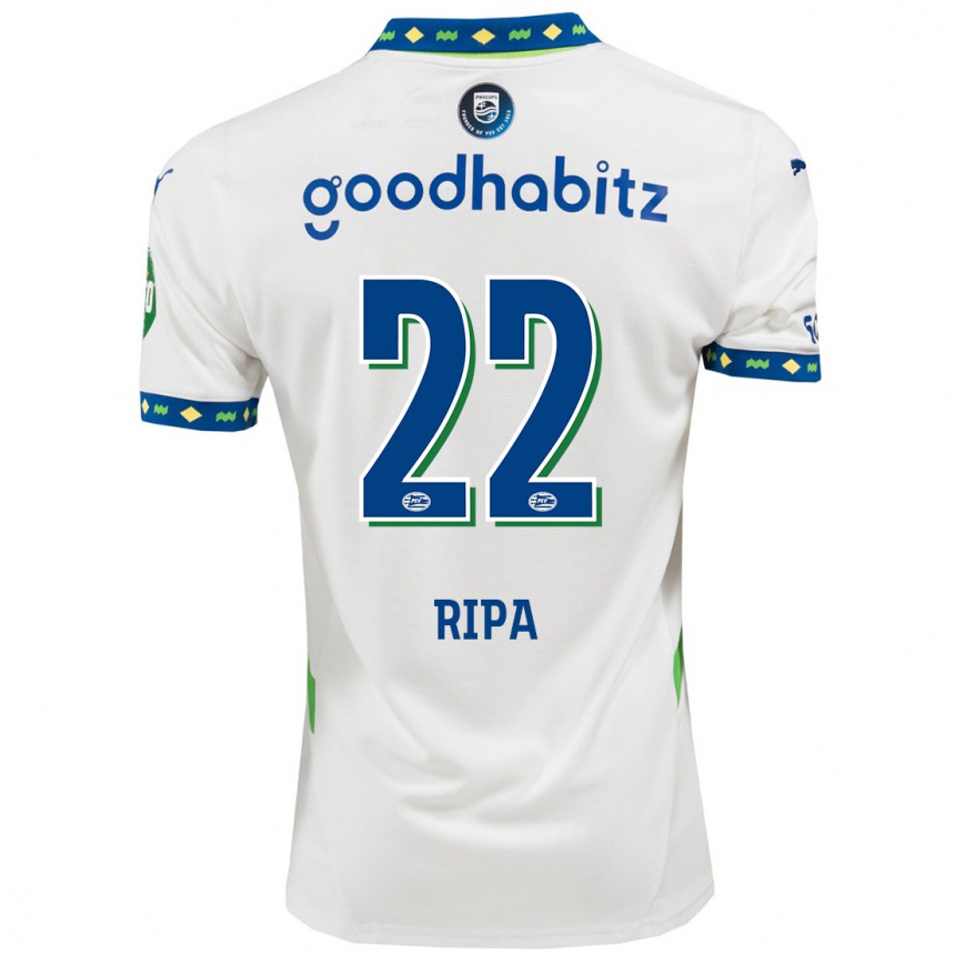 Niño Fútbol Camiseta Chimera Ripa #22 Blanco Azul Oscuro Equipación Tercera 2024/25 México