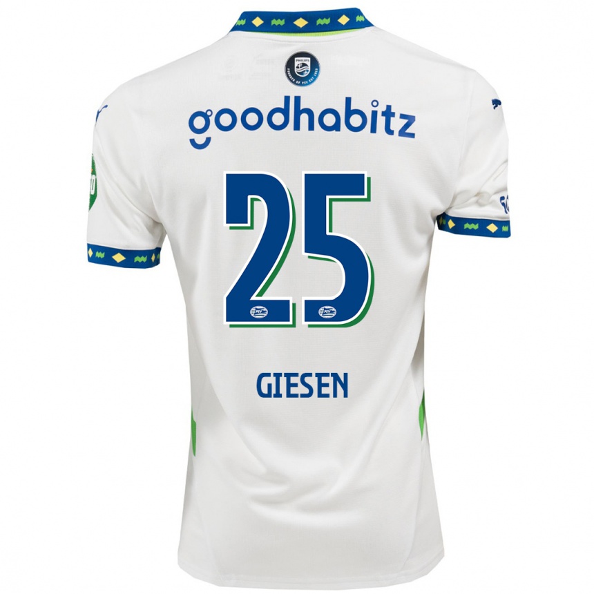 Niño Fútbol Camiseta Suzanne Giesen #25 Blanco Azul Oscuro Equipación Tercera 2024/25 México