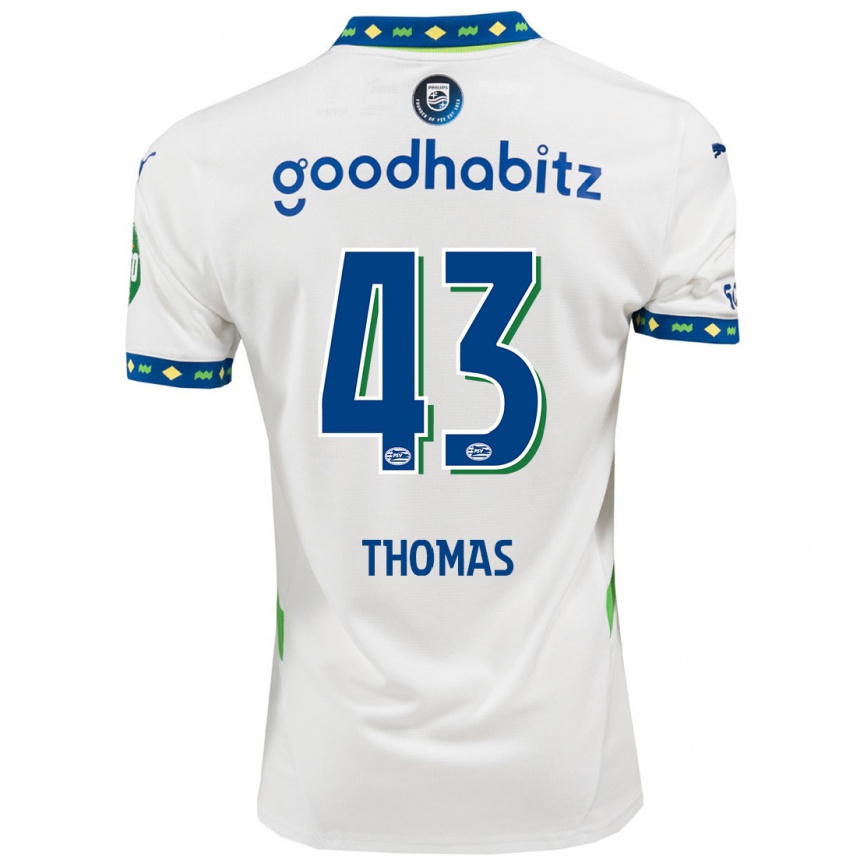 Niño Fútbol Camiseta Kealyn Thomas #43 Blanco Azul Oscuro Equipación Tercera 2024/25 México