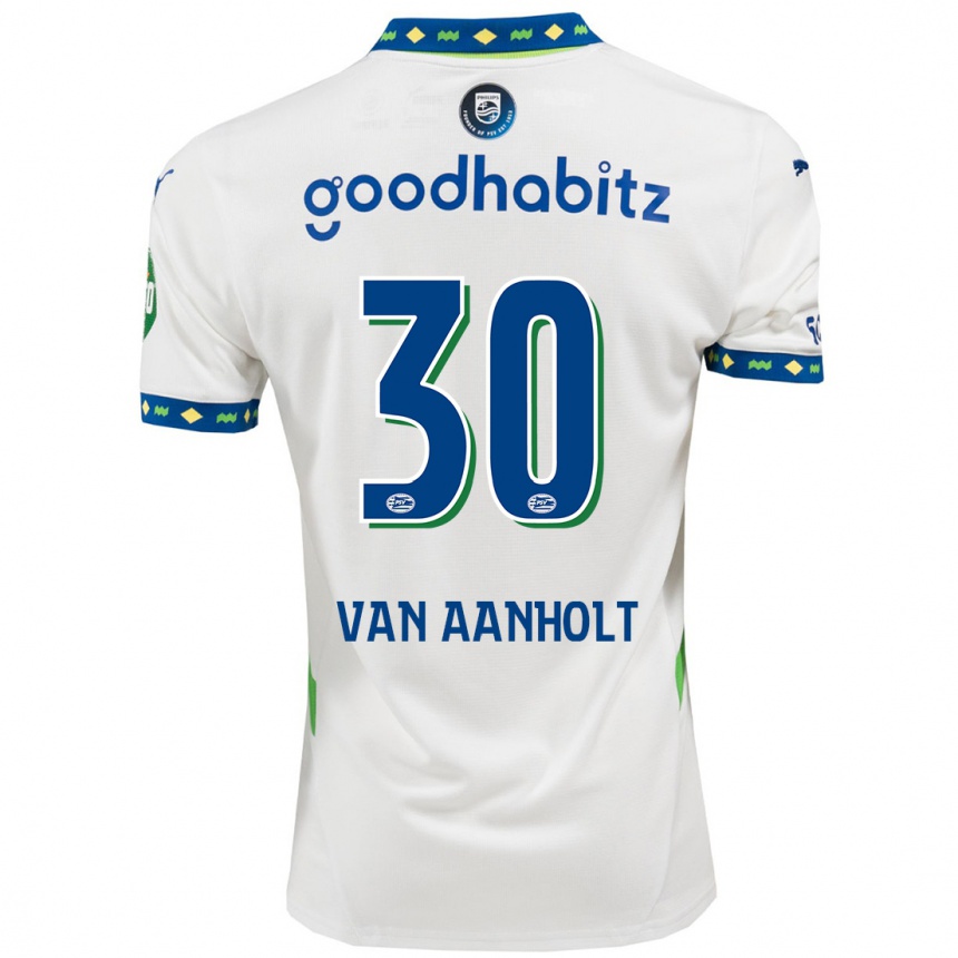 Niño Fútbol Camiseta Patrick Van Aanholt #30 Blanco Azul Oscuro Equipación Tercera 2024/25 México