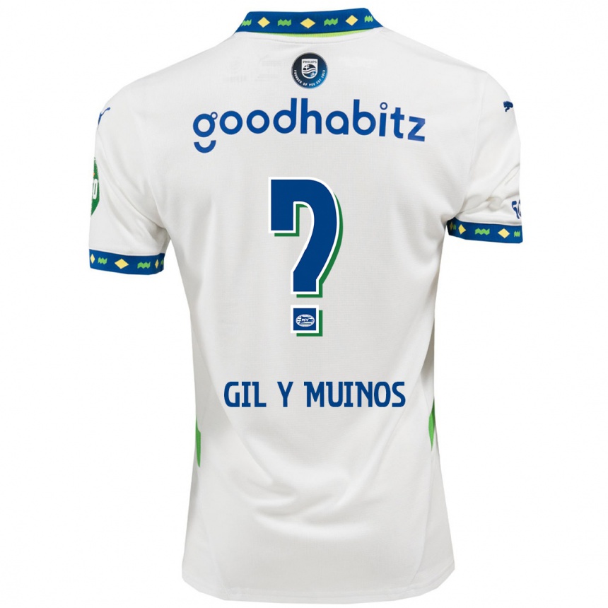 Niño Fútbol Camiseta Yaël Gil Y Muiños #0 Blanco Azul Oscuro Equipación Tercera 2024/25 México