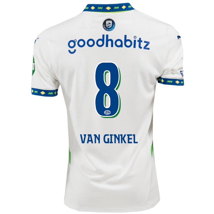 Niño Fútbol Camiseta Marco Van Ginkel #8 Blanco Azul Oscuro Equipación Tercera 2024/25 México