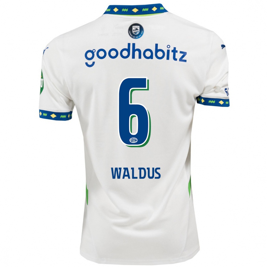 Niño Fútbol Camiseta Maruschka Waldus #6 Blanco Azul Oscuro Equipación Tercera 2024/25 México