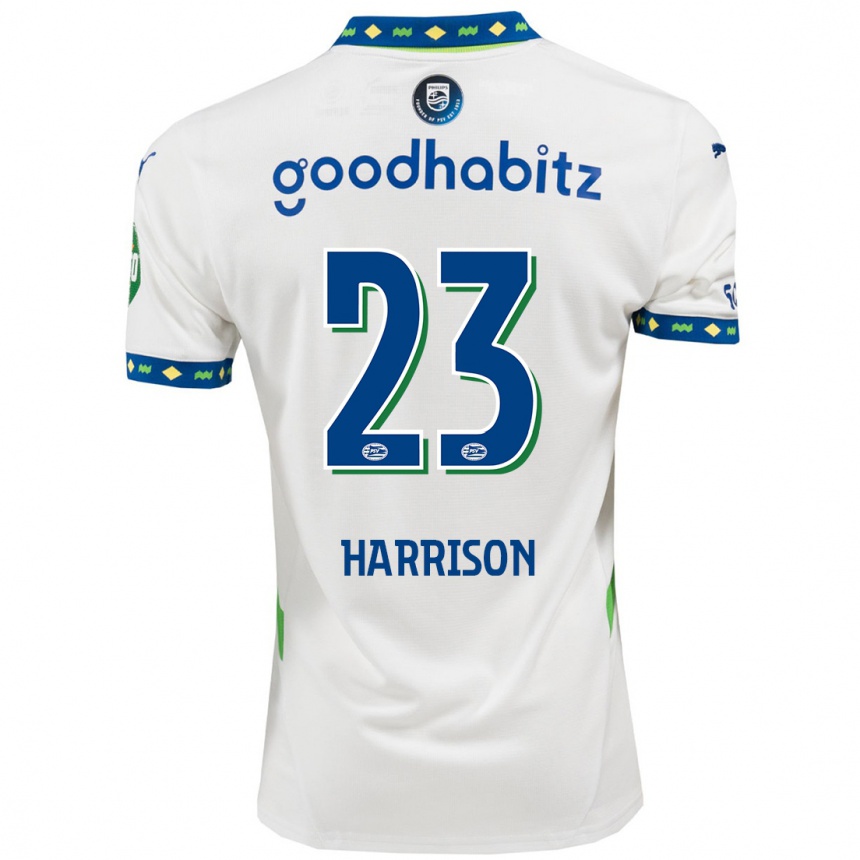 Niño Fútbol Camiseta Amy Harrison #23 Blanco Azul Oscuro Equipación Tercera 2024/25 México