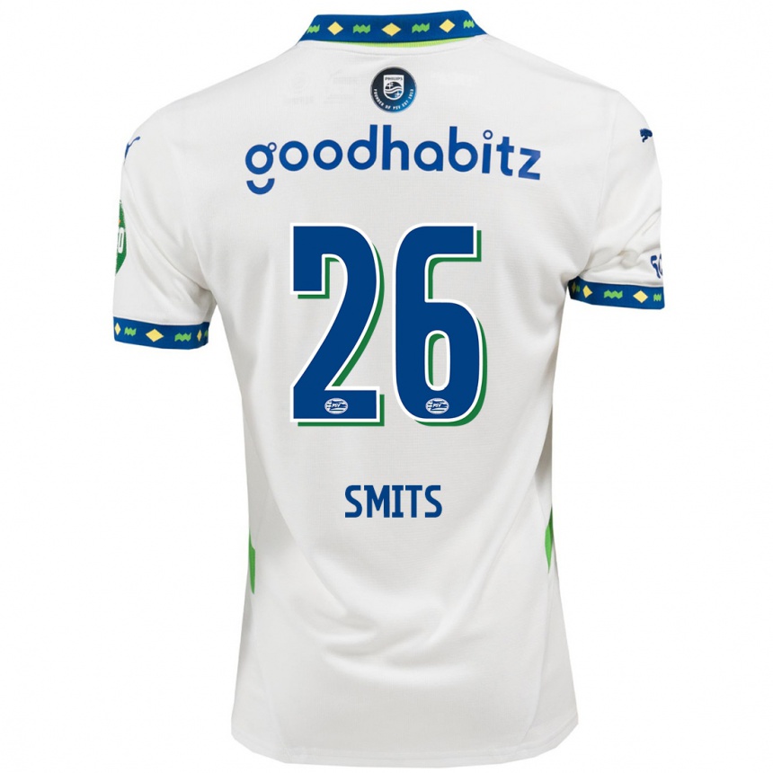 Niño Fútbol Camiseta Eef Smits #26 Blanco Azul Oscuro Equipación Tercera 2024/25 México