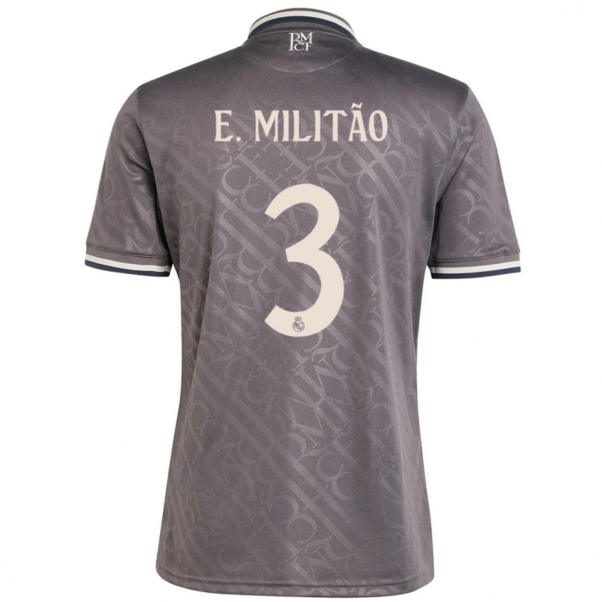 Niño Fútbol Camiseta Eder Militao #3 Carbón Equipación Tercera 2024/25 México