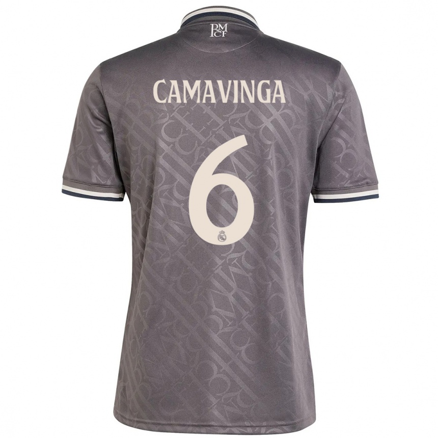 Niño Fútbol Camiseta Eduardo Camavinga #6 Carbón Equipación Tercera 2024/25 México