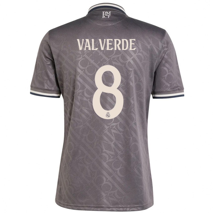 Niño Fútbol Camiseta Federico Valverde #8 Carbón Equipación Tercera 2024/25 México