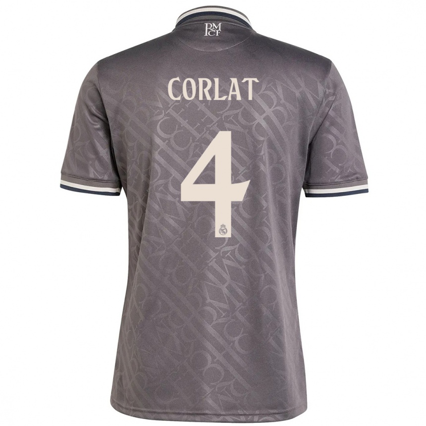 Niño Fútbol Camiseta Edu Corlat #4 Carbón Equipación Tercera 2024/25 México