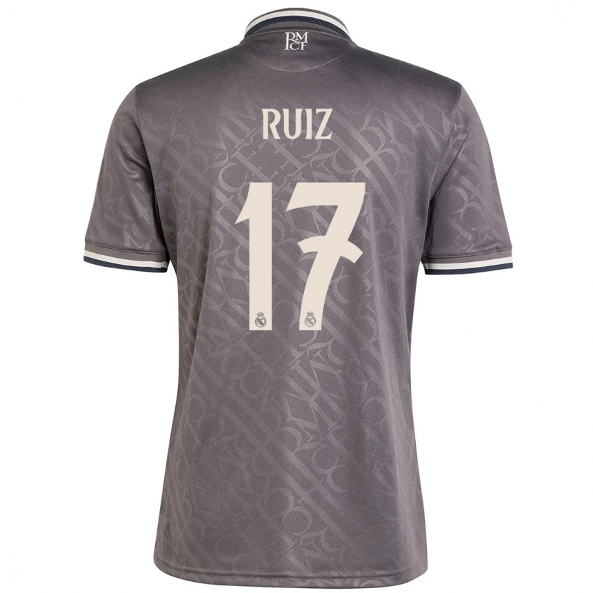 Niño Fútbol Camiseta David Ruiz #17 Carbón Equipación Tercera 2024/25 México