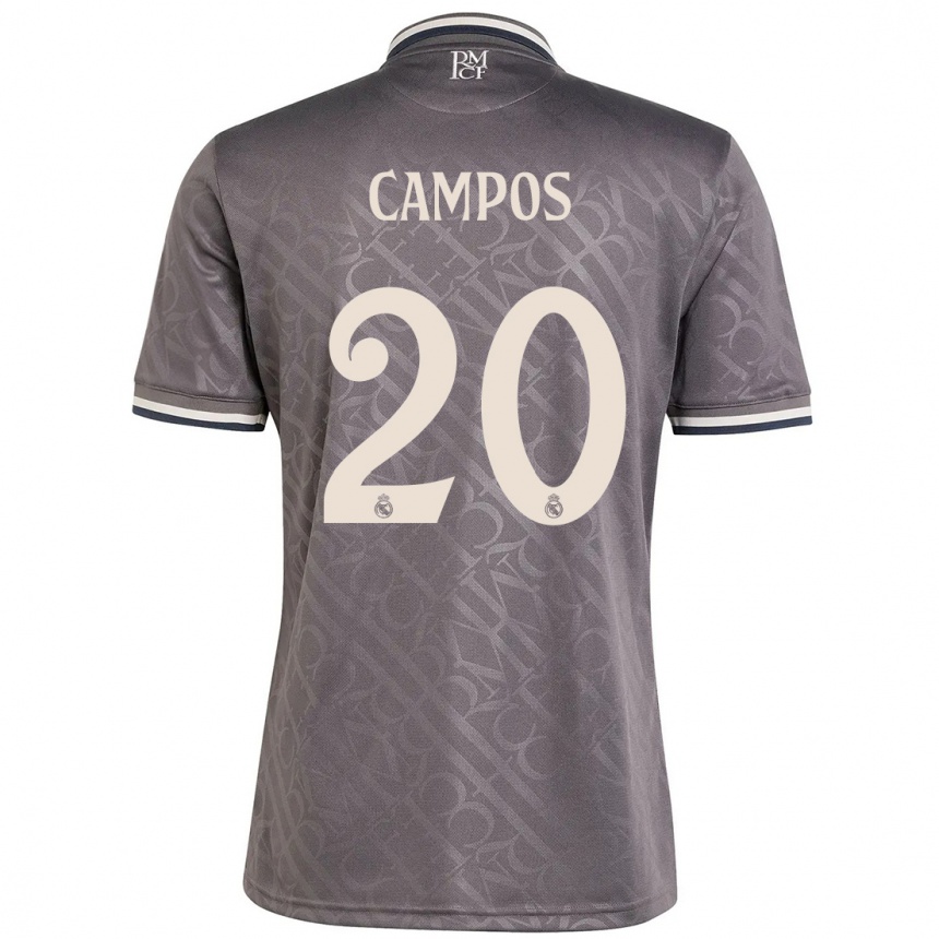 Niño Fútbol Camiseta Andrés Campos #20 Carbón Equipación Tercera 2024/25 México