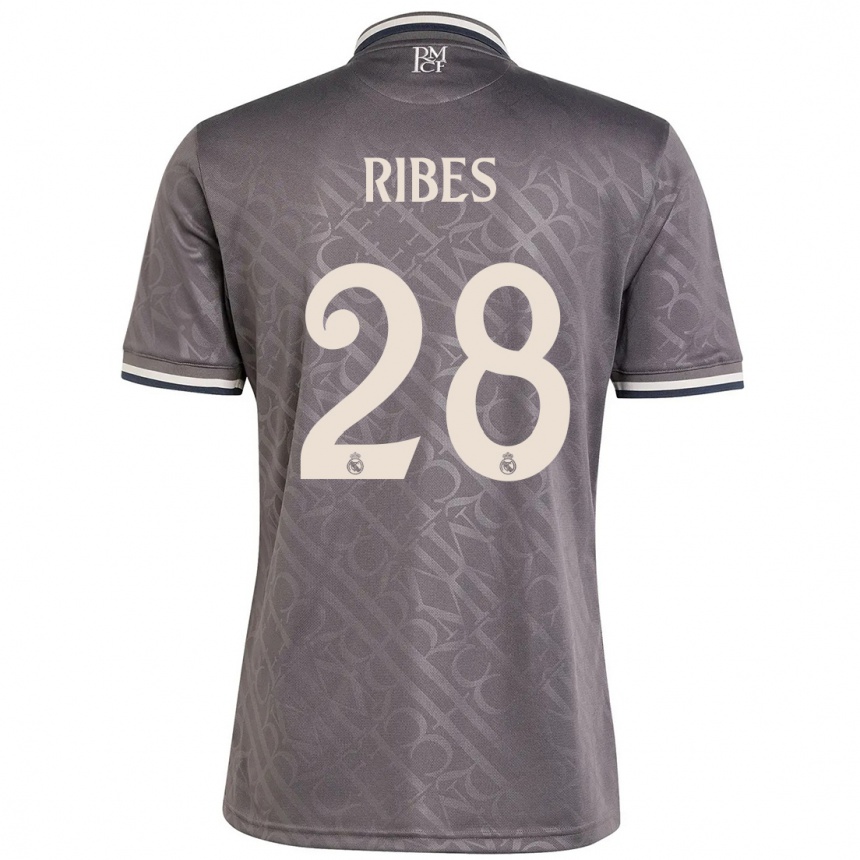 Niño Fútbol Camiseta Kike Ribes #28 Carbón Equipación Tercera 2024/25 México