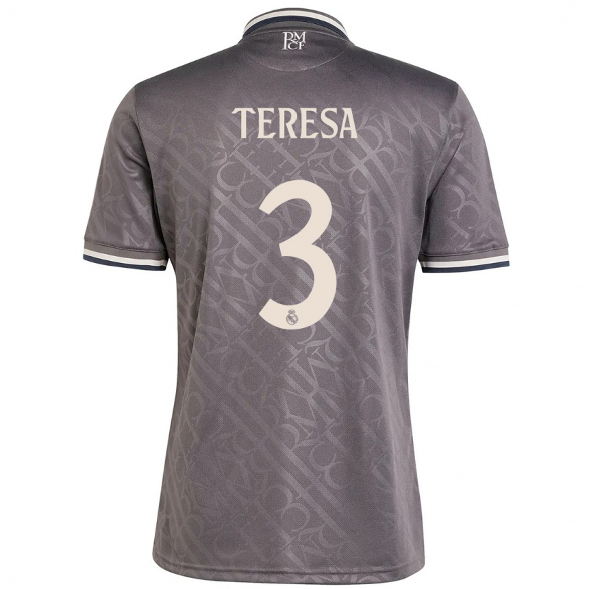 Niño Fútbol Camiseta Teresa Abelleira #3 Carbón Equipación Tercera 2024/25 México