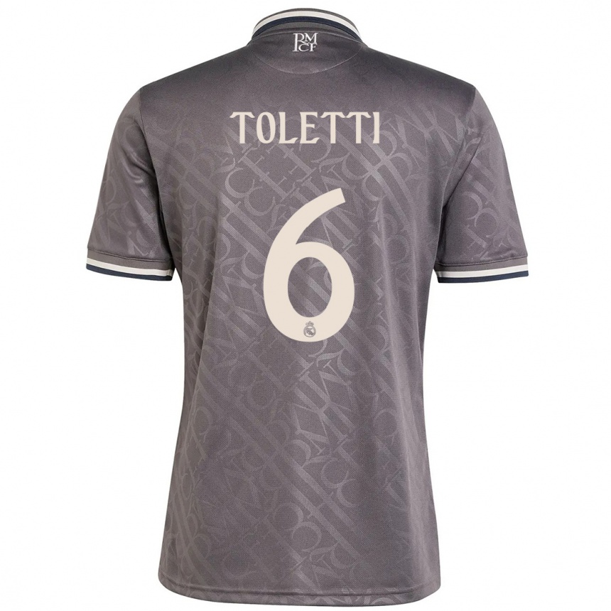 Niño Fútbol Camiseta Sandie Toletti #6 Carbón Equipación Tercera 2024/25 México