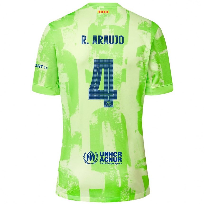 Niño Fútbol Camiseta Ronald Araujo #4 Lima Equipación Tercera 2024/25 México