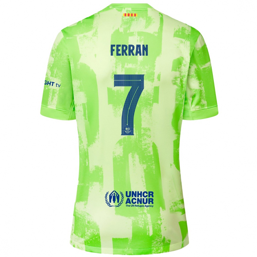 Niño Fútbol Camiseta Ferran Torres #7 Lima Equipación Tercera 2024/25 México