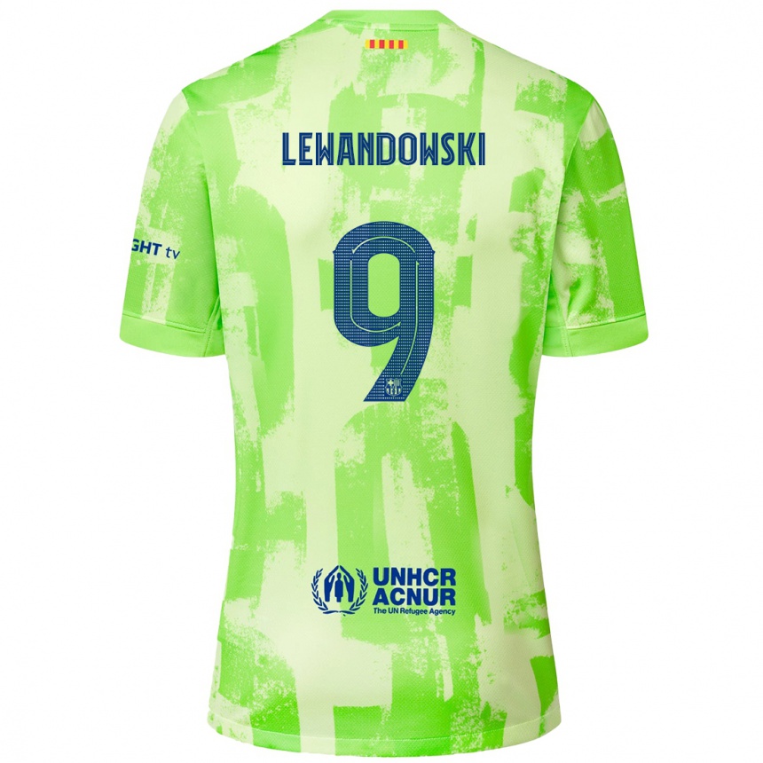 Niño Fútbol Camiseta Robert Lewandowski #9 Lima Equipación Tercera 2024/25 México