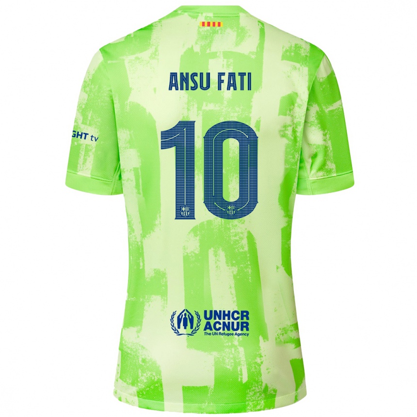 Niño Fútbol Camiseta Ansu Fati #10 Lima Equipación Tercera 2024/25 México