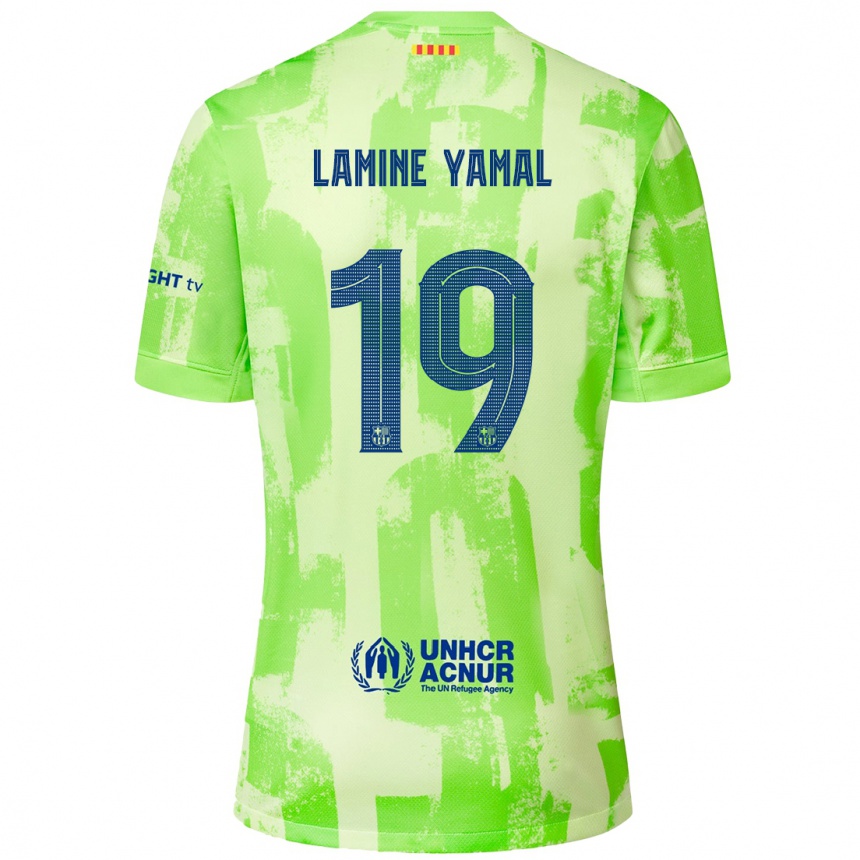 Niño Fútbol Camiseta Lamine Yamal #19 Lima Equipación Tercera 2024/25 México